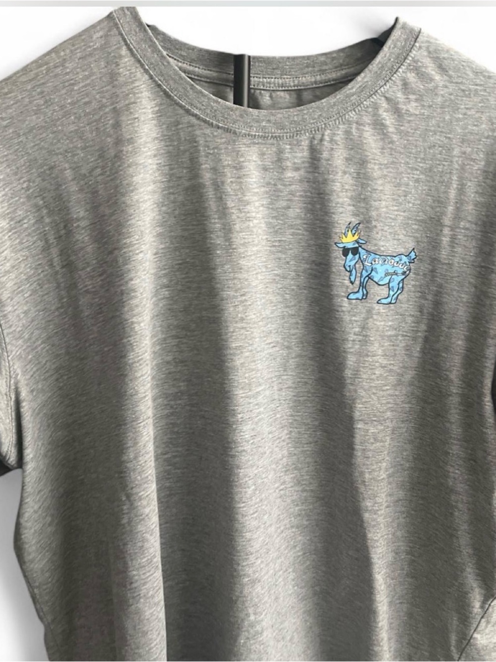 GOAT USA Lacrosse blue goat shirt .